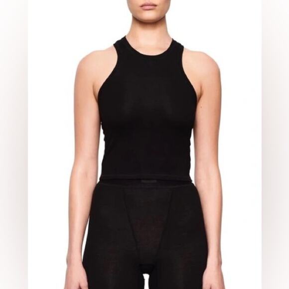 SKIMS Lounge Rib Scuba Tank In Onyx Black Soft Comfortable Lounge Size 4XL NEW - Picture 5 of 5
